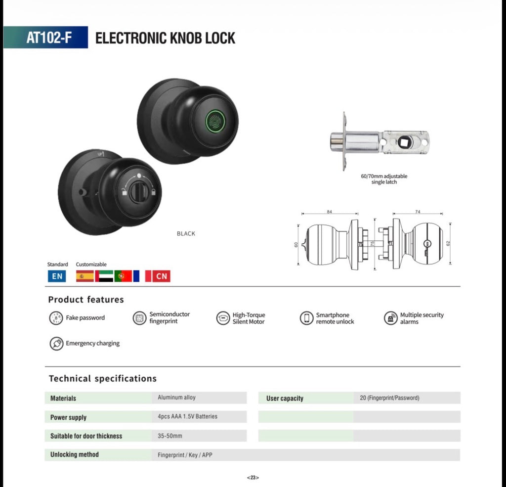 Smart Fingerprint Lever Door Lock with Touch Keypad