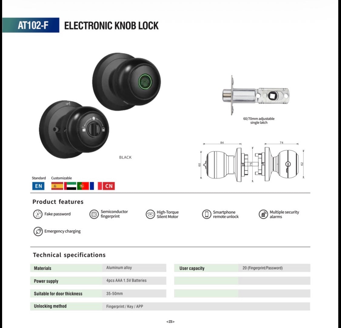 Smart Fingerprint Lever Door Lock with Touch Keypad