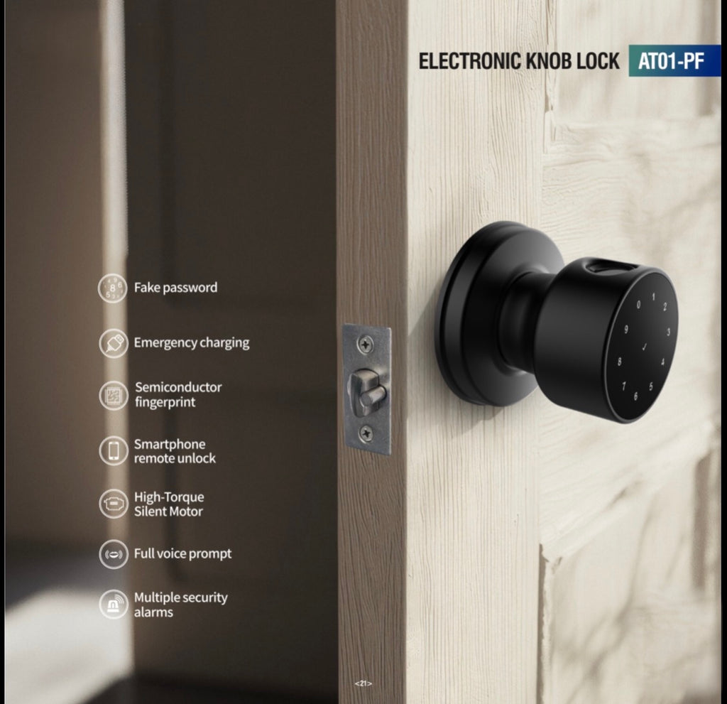 Smart Fingerprint Lever Door Lock with Touch Keypad