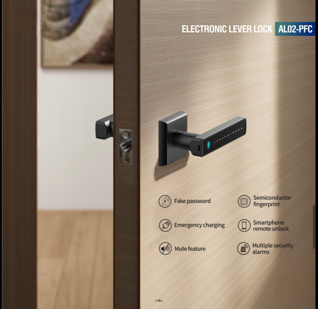 Smart Fingerprint Lever Door Lock with Touch Keypad