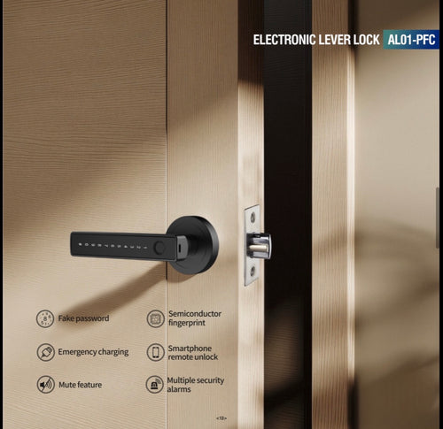 Smart Fingerprint Lever Door Lock with Touch Keypad