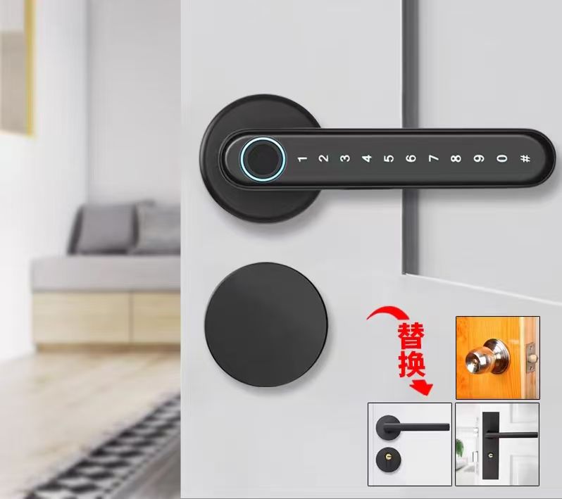Smart Fingerprint Lever Door Lock with Touch Keypad